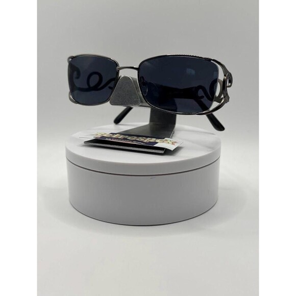 Vintage Y2K Sunglasses | NOS | Large Ornate Style | Grey Lens Pewter Swirl Frame main image 8